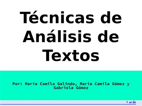 Calaméo Técnicas De Análisis De Textos