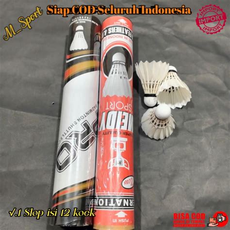 Jual SHUTTLECOCK KOK BULU TANGKIS KOK BADMINTON MEIDY ISI 12 Kock