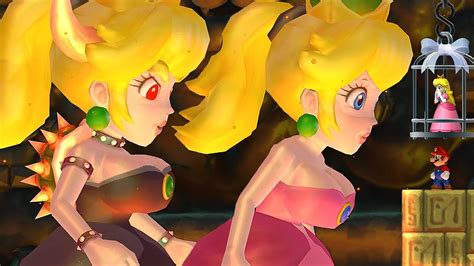 New Super Mario Bros Wii Final Boss Evil Bowsette And Peach And Ending