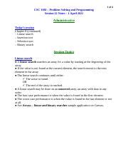 CSC1100 DanO Session22Notes 2021 0401 Docx 1 Of 4 CSC 1100 Problem