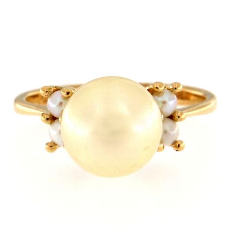 18 Kt Yellow Gold Ring Pearls Catawiki