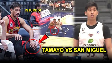 Junemar Fajardo Nadali Ng Injury Carl Tamayo Vs Smb Nakapisikalan