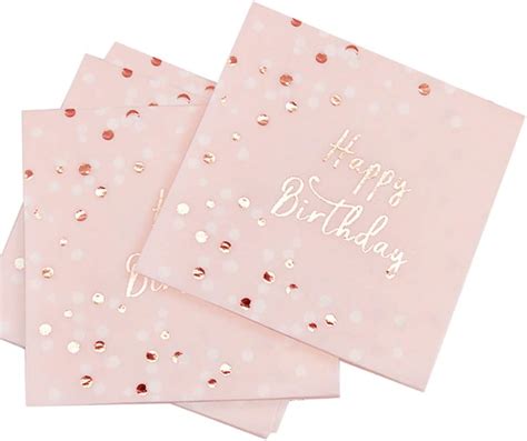 Serviettes Joyeux Anniversaire Rose Serviettes Anniversaire Fille En