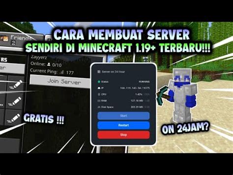 CARA MEMBUAT SERVER DI MINECRAFT 1 19 TERBARU GRATIS BISA 24JAM