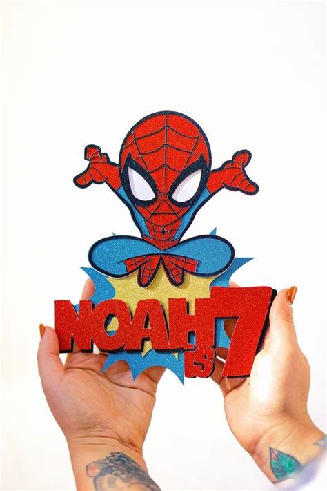 Personalised Spidey Spiderman Cake Topper Etsy Uk In 2022 Spiderman Cake Topper Spiderman