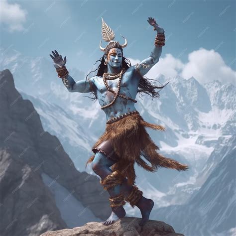 Premium Photo | Lord Shiva dancing tandava in Himalayas