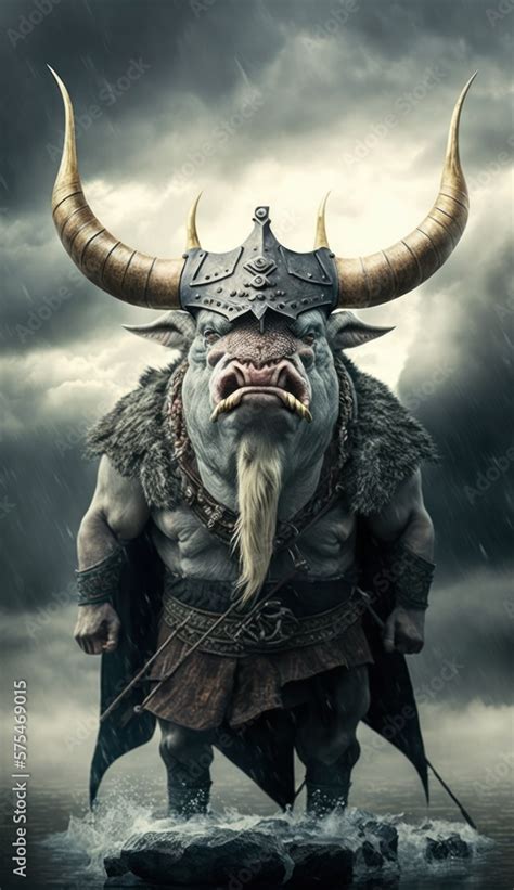 Raiding Valhalla A Cute Cool And Beautiful Viking Animal Bull