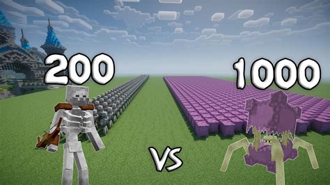 200 Mutant Skeletons Vs 1000 Mutant Shulker Minecraft Youtube