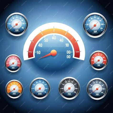 Premium Vector A Speedometer With A Red Needle On The Top