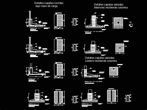 Detalle Arquitectonico Zapatas Y Castillos En Dwg 51630 Kb