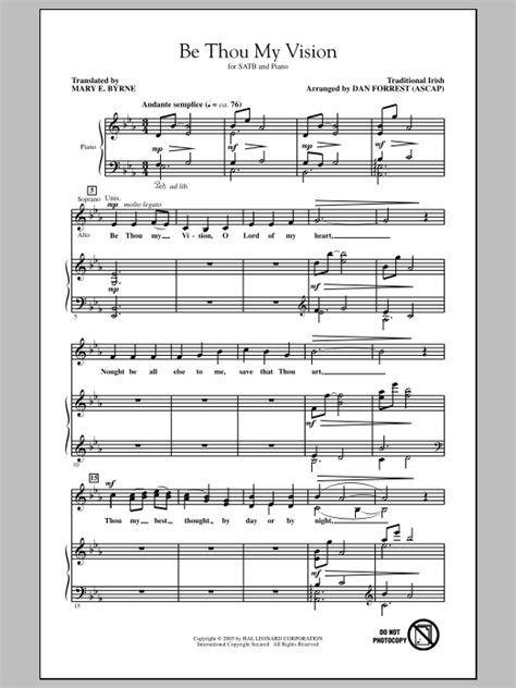 Be Thou My Vision Choral Satb Sheet Music By By Dan Forrest Satb 98888