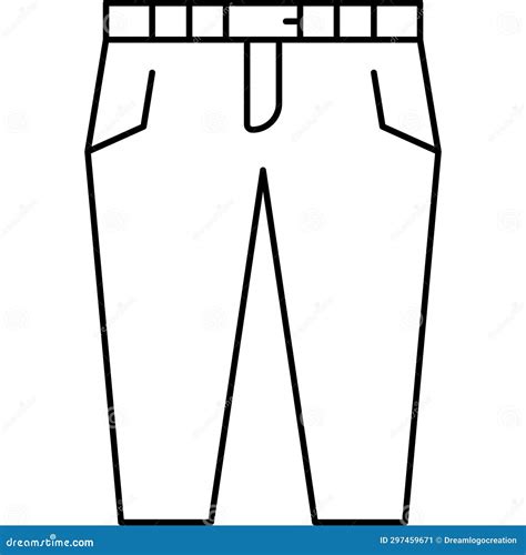 Pants Clothing Line Icon Dress Vector Illustrations Stock