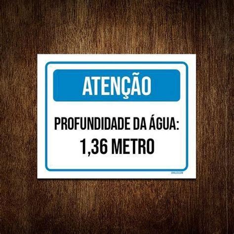 Kit 3 Placa Sinalização Atenção Profundidade 1 36 Metros Sinalizo