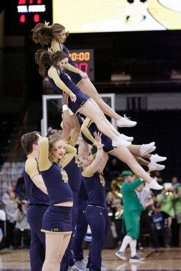 Notre Dame Cheerleaders Perform During First Editorial Stock Photo ...