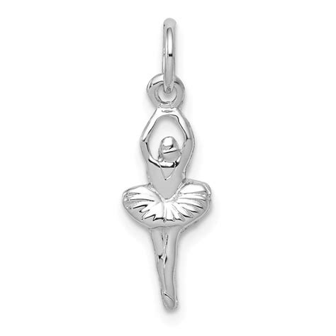 14k White Gold Ballerina Necklace Charm Elegant Dance Jewelry Perfect