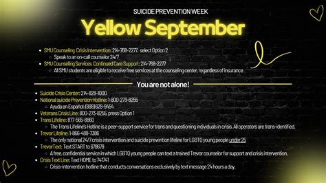 Yellow September First Generation Initiative Spotlights Suicide