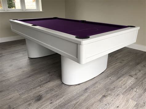 Painted Finish with Purple Cloth - Oval Pedestal English Pool Table