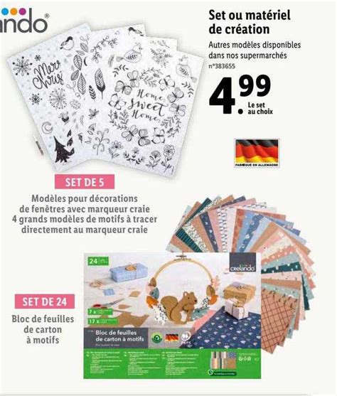 Promo Crelando Set Ou Mat Riel De Cr Ation Chez Lidl Icatalogue Fr