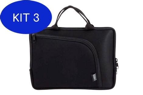 Kit Bolsa Capa Para Notebooks Preto Luva Neoprene Neo Capas