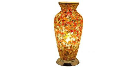 Mosaic Vase Lamp Amber And Gold