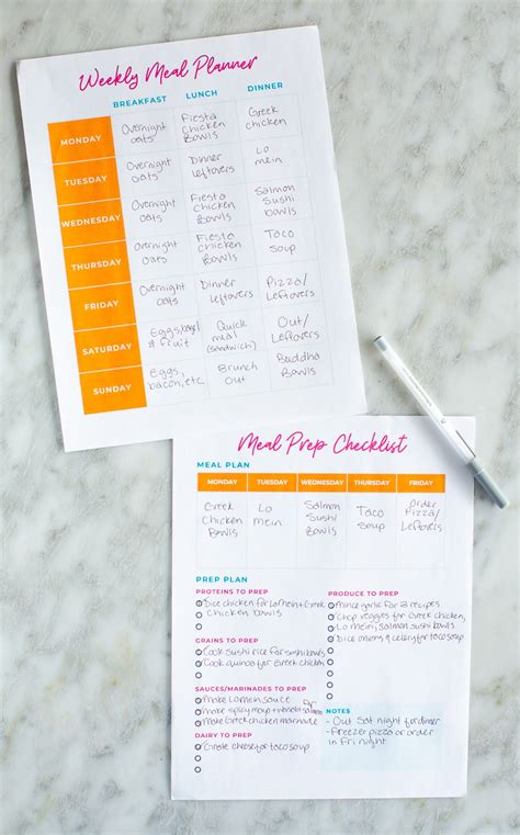 Free Printable Weekly Meal Planner Template - The Girl on Bloor