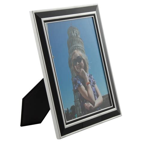 black silver engraved picture frame