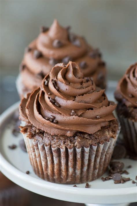 Delicious Chocolate Cupcakes With Chocolate Buttercream Frosting With