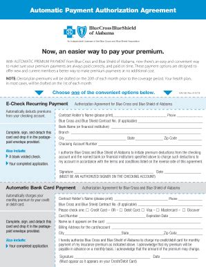 Fillable Online Automatic Payment Authorization Agreement Form