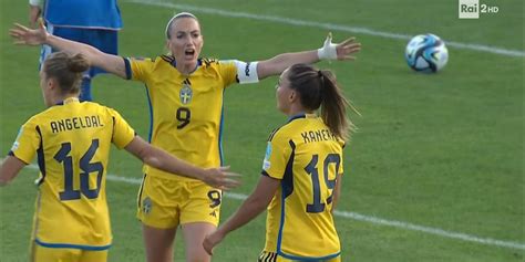 UEFA Nations League Femminile 2023 24 Gol Di Kaneryd Italia Svezia