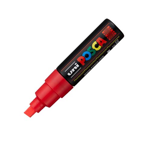 Marker UNI PC 8K Posca 8 0 Mm Varf Tesit Rosu Fluorescent EMAG Ro