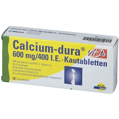 Calcium Dura Vit D3 600 Mg 400 I E Kautabletten 50 St Shop Apotheke