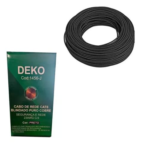 Cabo Rede Deko Cat6 Blindado Stp 100 Puro Cobre 305 Metros