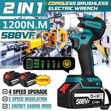 588v Cordless Electric Impact Wrench Rechargeable 1 2 Inch Wrench