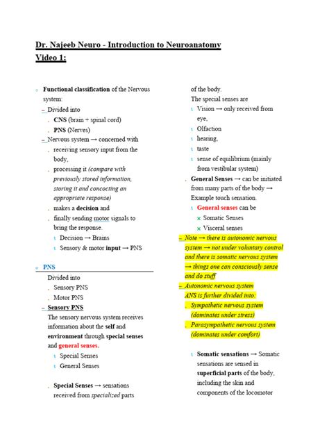 01 Introduction To Neuroanatomy Dr Najeeb Videos Pdf Central