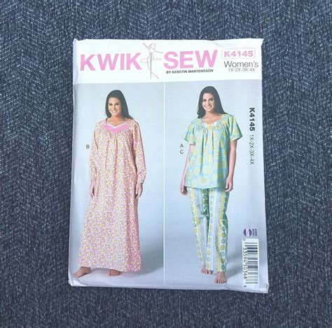 Womens Plus Size Nightgown And Pajamas Pattern Kerstin Martensson