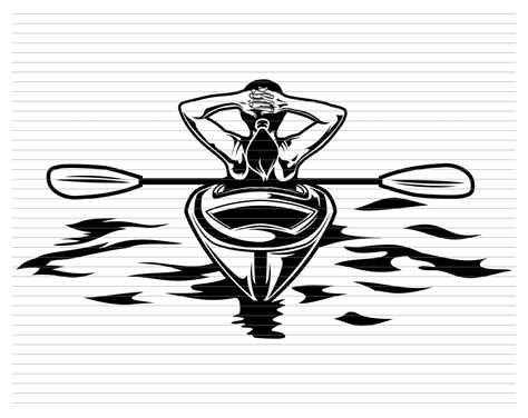 Canoeing Clipart Black And White Flower