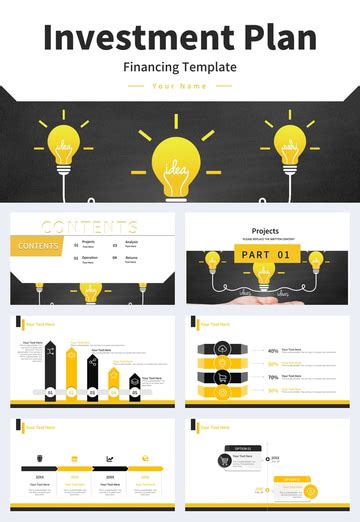 Template Ppt Manajemen Keuangan Investasi Suasana Emas Google Slide Dan