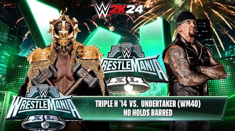 WWE 2K24 Triple H 14 Vs Undertaker No Holds Barred Match