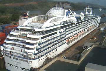 The Island Princess Cruise Ship in the Panama Canal