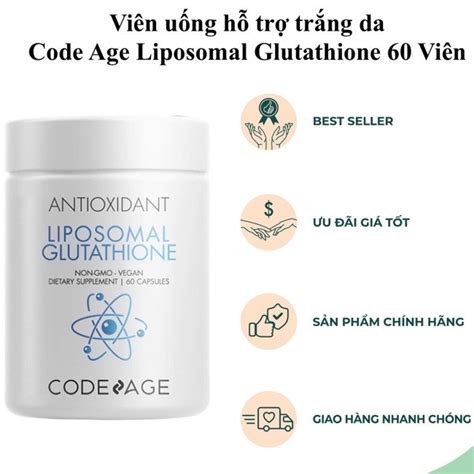 Code Age Liposomal Glutathione Viên Uống Hỗ Trợ Trắng Da Nhập Khẩu