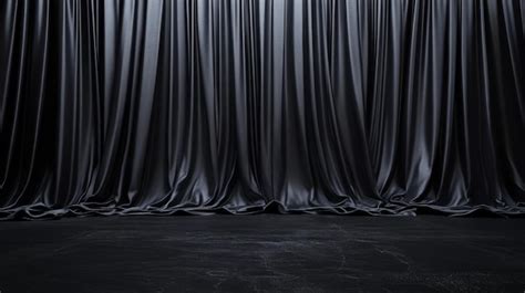 Dramatic Black Curtains Stage Background A backdrop of elegant black ...