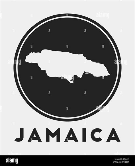 Jamaica Icon Round Logo With Country Map And Title Stylish Jamaica