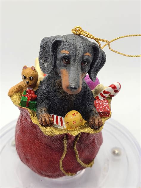 Vintage Danbury Mint Dachshund In Santa S Bag Of Toys Etsy