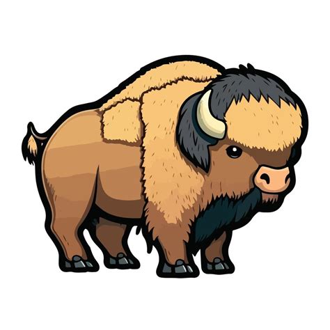 Cute Bison Cartoon Style 21638308 Vector Art At Vecteezy