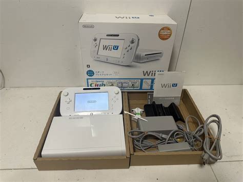 【やや傷や汚れあり】★1円～★任天堂 Wiiu 本体 【スポーツプレミアム セット】シロ 32gb★動作確認済み★ゲームパッド アダプタ