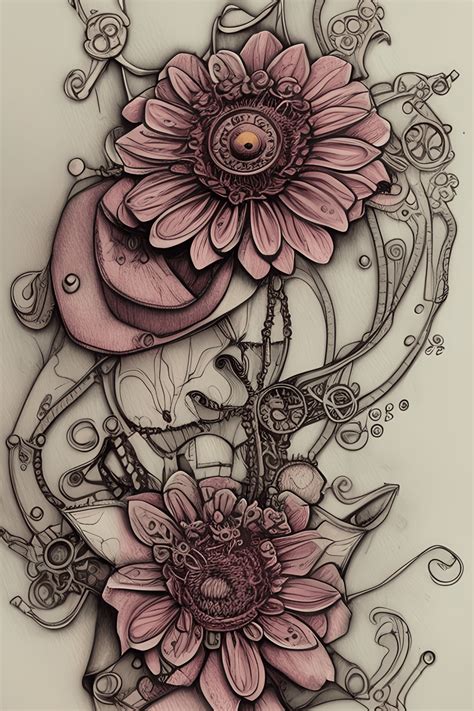 Steampunk Flower Graphic Creative Fabrica