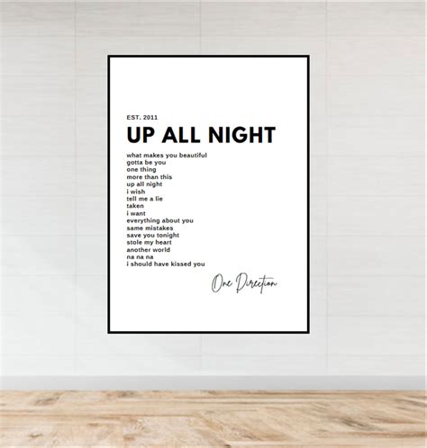 One Direction Wall Art: up All Night Album Tracklist Poster - Etsy ...