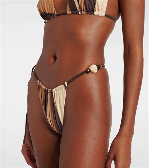 SIR Mahogany Striped Bikini Bottoms SIR