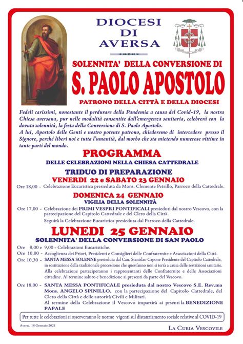 Aversa 25 Gennaio 2021 Solennità di San Paolo Diocesi di Aversa