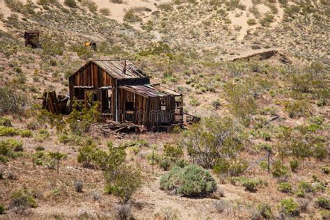 Mining Shack in a Ghost Town in Johannesburg, California Stock Image ...